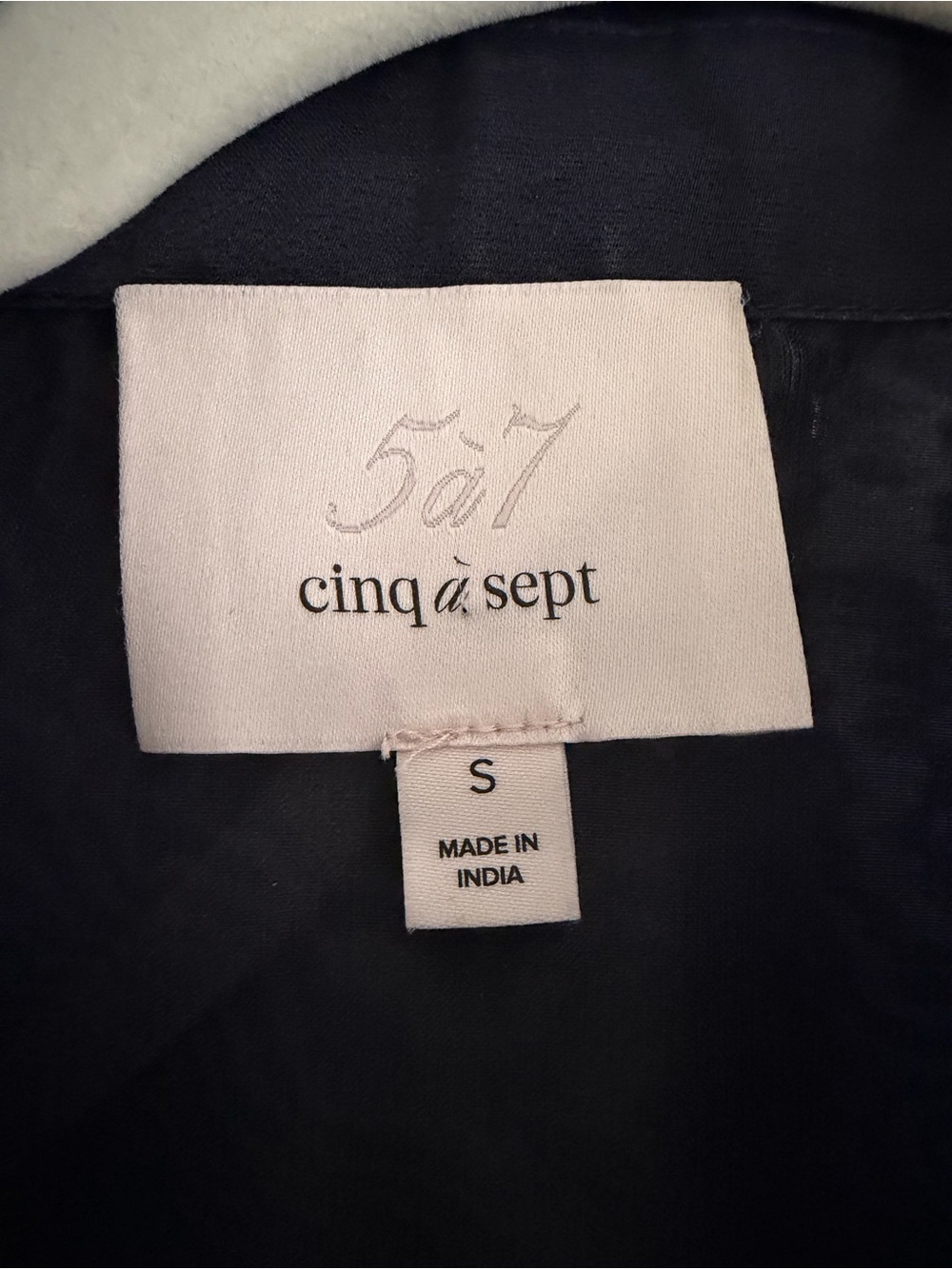 cinq a sept Navy Sheer Embroidered Button-Down Shirt - Picture 5 of 7